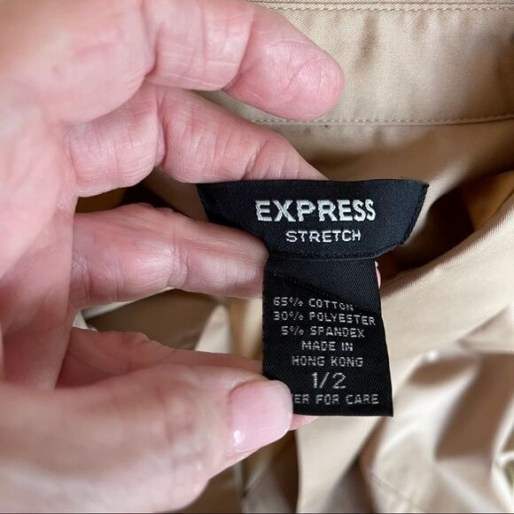 Express Sateen Wrap Top, Tan, Size 1/2 - Picture 4 of 9